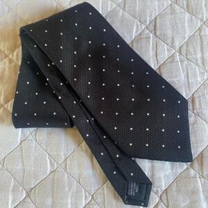 Antonio Ricci Black Polka Dot Silk Tie